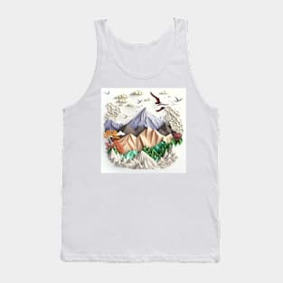 origami mountains Tank Top